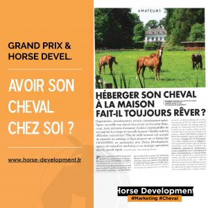 Article du magazine Grand Prix de Mai 2022 avec interview Horse Development