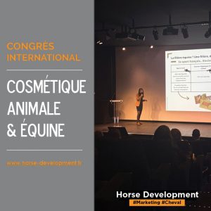 Alice Monier Torrente, fondatrice de Horse Development, anime une conférence au COSMOPET International Congress 2025 sur les tendances du marché équin et les produits de soins pour chevaux.